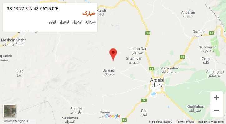 روستای خیارک بر روی نقشه