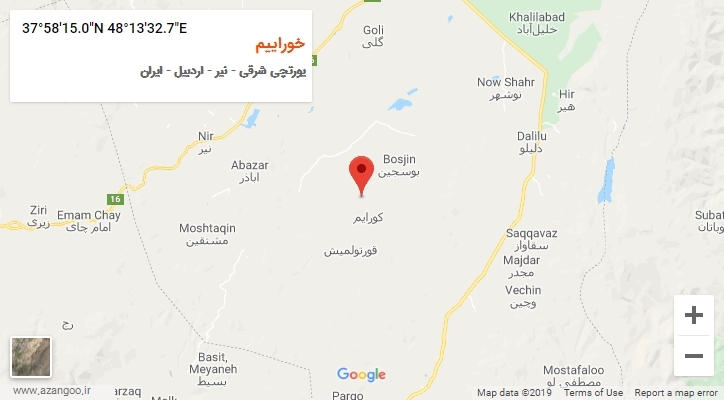 روستای خوراییم بر روی نقشه