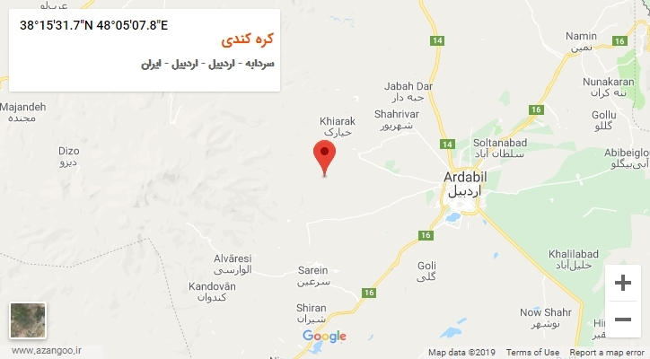 روستای کره کندی بر روی نقشه