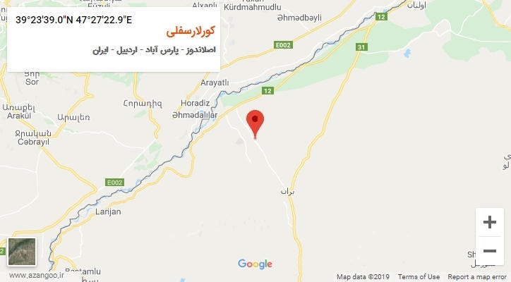 روستای کورلارسفلی بر روی نقشه