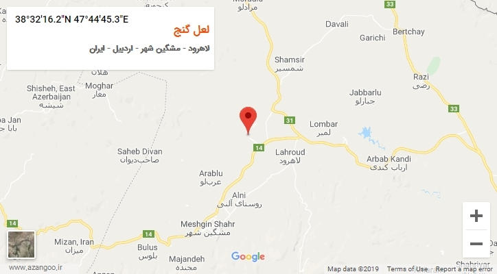 روستای لعل گنج بر روی نقشه