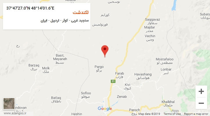 روستای لکندشت بر روی نقشه