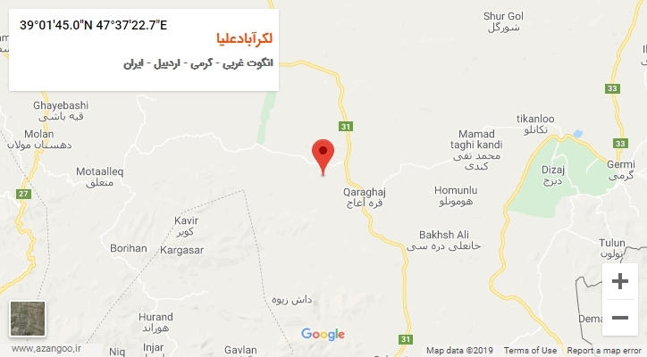 روستای لکرآبادعلیا بر روی نقشه