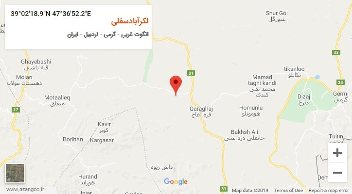 روستای لکرآبادسفلی بر روی نقشه
