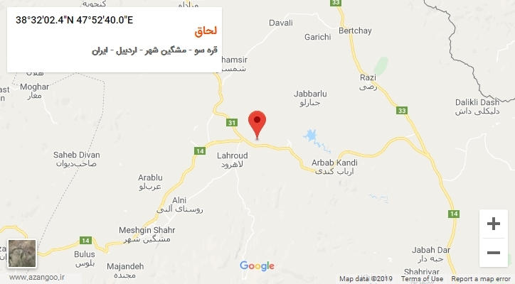 روستای لحاق بر روی نقشه