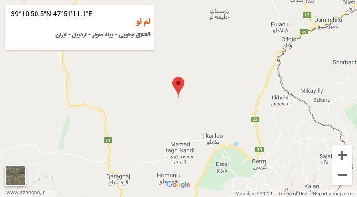 روستای لم لو بر روی نقشه