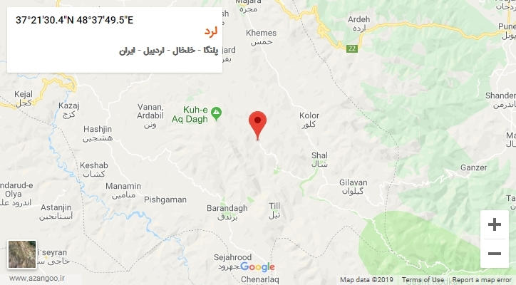 روستای لرد بر روی نقشه