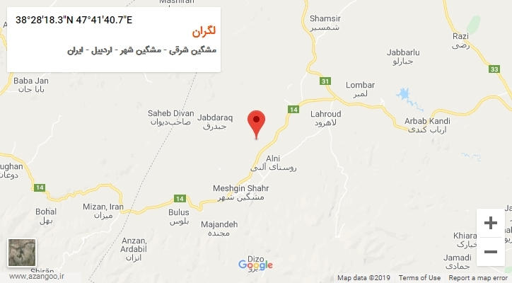 روستای لگران بر روی نقشه