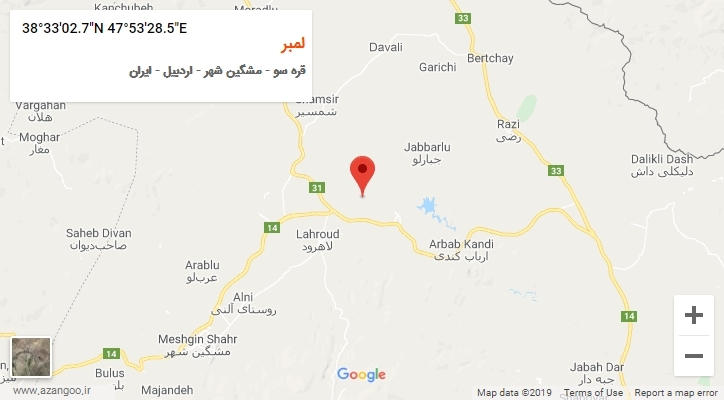 روستای لمبر بر روی نقشه
