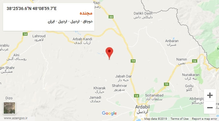 روستای مجنده بر روی نقشه