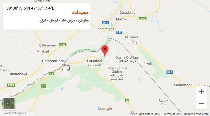 روستای مجیدآباد بر روی نقشه