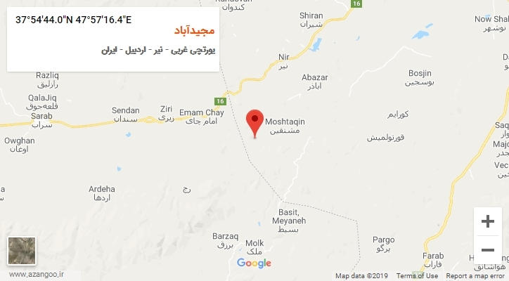 روستای مجیدآباد بر روی نقشه