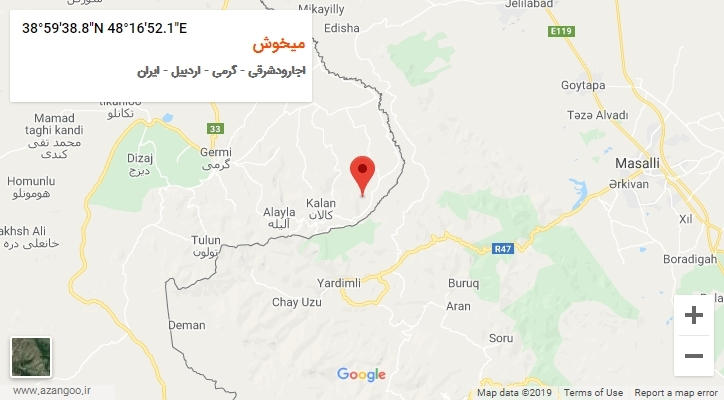 روستای میخوش بر روی نقشه