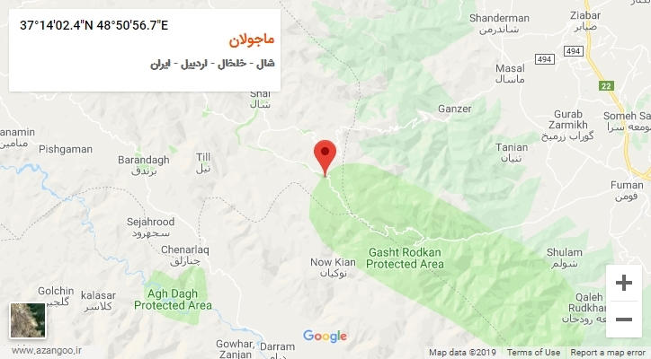 روستای ماجولان بر روی نقشه