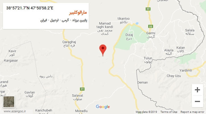 روستای مارالوکلبیر بر روی نقشه