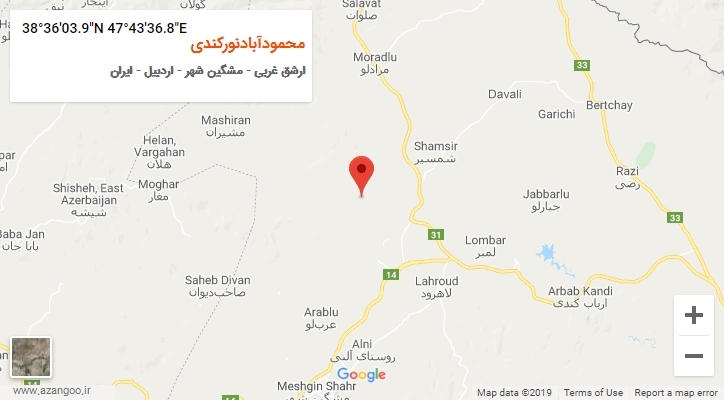 روستای محمودآبادنورکندی بر روی نقشه