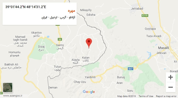 روستای مهره بر روی نقشه