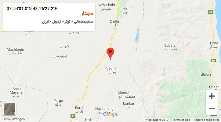 روستای مجدار بر روی نقشه
