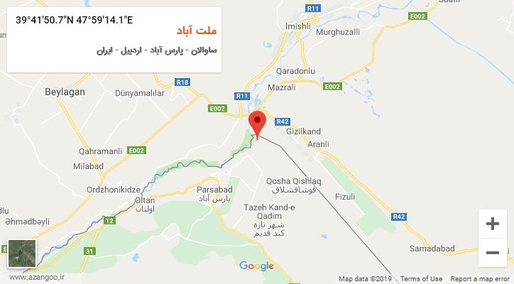 روستای ملت آباد بر روی نقشه
