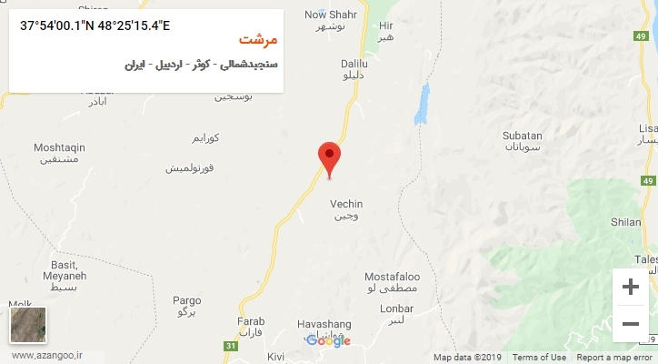 روستای مرشت بر روی نقشه