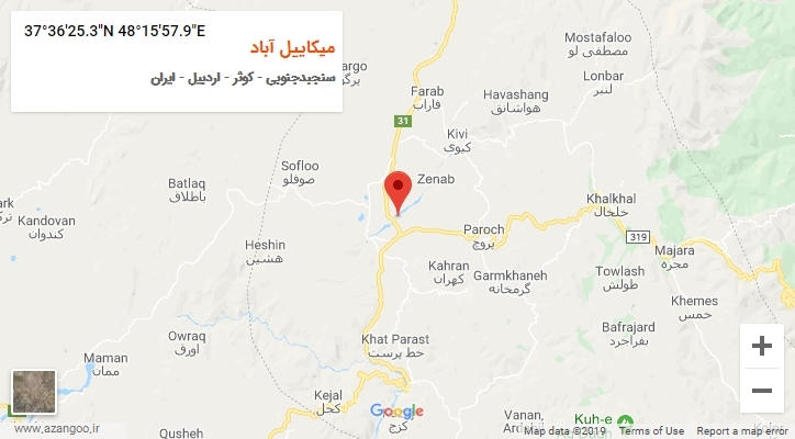 روستای میکاییل آباد بر روی نقشه