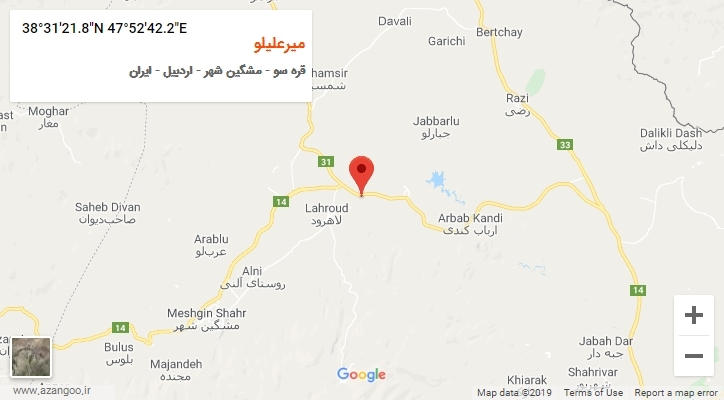 روستای میرعلیلو بر روی نقشه