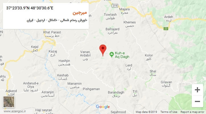 روستای میرجین بر روی نقشه