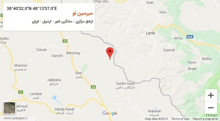 روستای میرسین لو بر روی نقشه