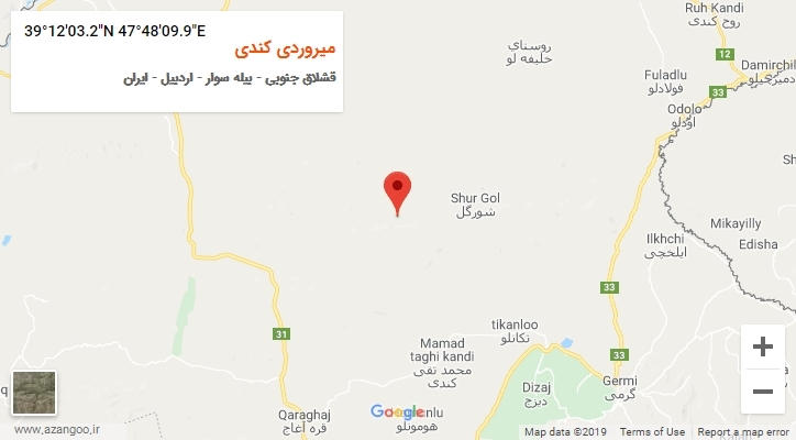 روستای میروردی کندی بر روی نقشه