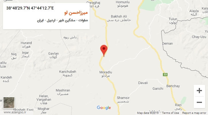 روستای میرزاحسن لو بر روی نقشه