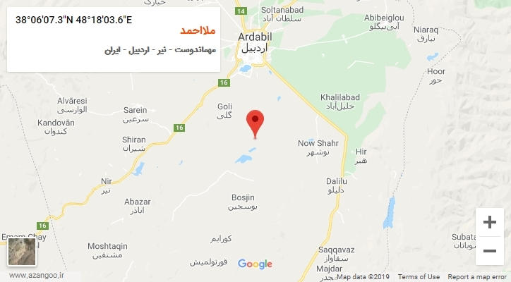 روستای ملااحمد بر روی نقشه