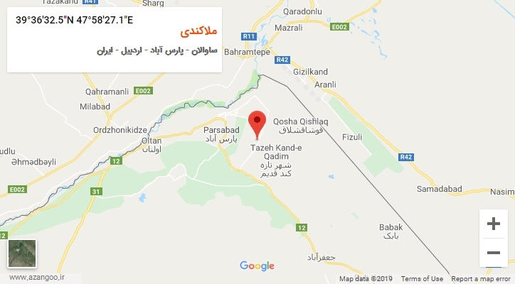 روستای ملاکندی بر روی نقشه