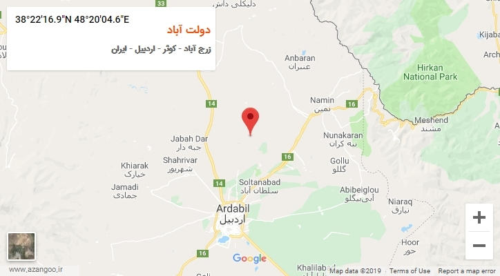 روستای دولت آباد بر روی نقشه