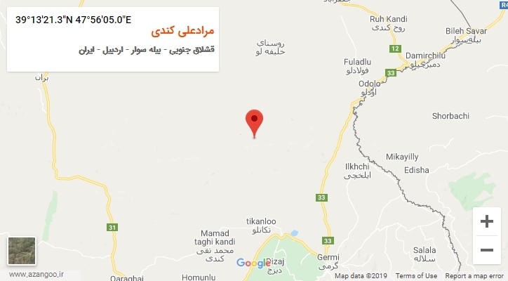 روستای مرادعلی کندی بر روی نقشه