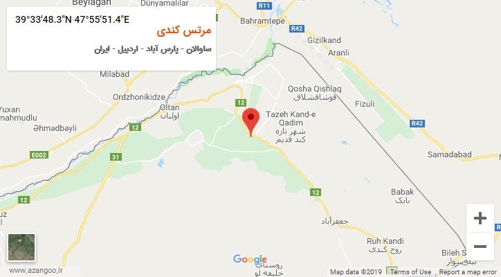روستای مرتس کندی بر روی نقشه