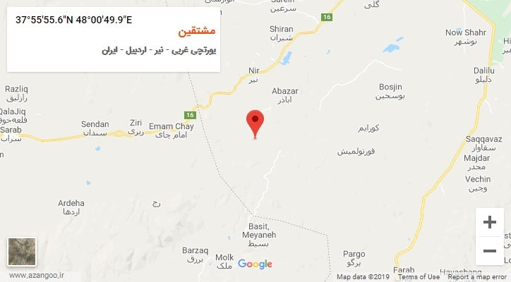 روستای مشتقین بر روی نقشه
