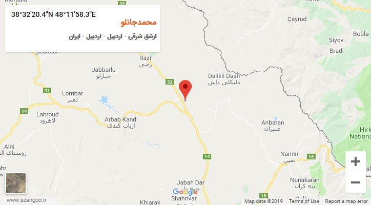روستای محمدجانلو بر روی نقشه