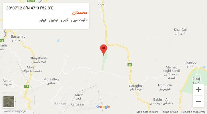 روستای محمدان بر روی نقشه