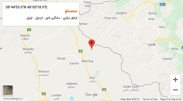 روستای محمدلو بر روی نقشه