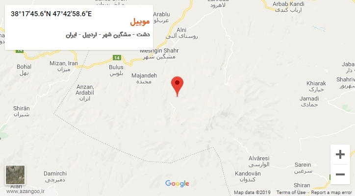 روستای موییل بر روی نقشه