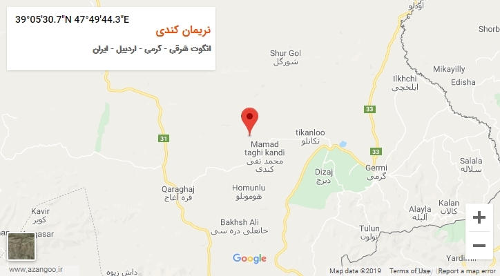 روستای نریمان کندی بر روی نقشه