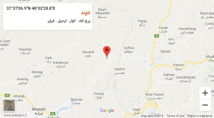 روستای ناوند بر روی نقشه