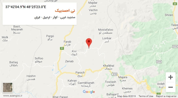 روستای نی احمدبیک بر روی نقشه
