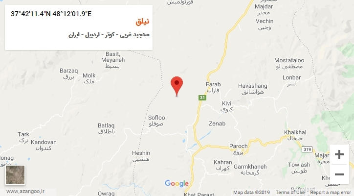 روستای نیلق بر روی نقشه