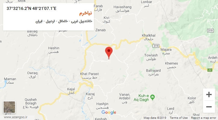 روستای نیاخرم بر روی نقشه