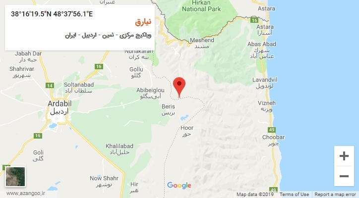 روستای نیارق بر روی نقشه
