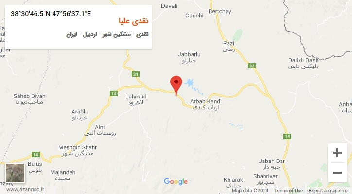 روستای نقدی علیا بر روی نقشه