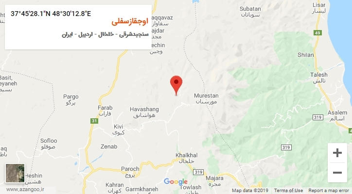 روستای اوجقازسفلی بر روی نقشه