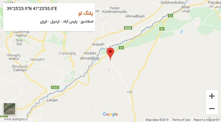 روستای پلنگ لو بر روی نقشه