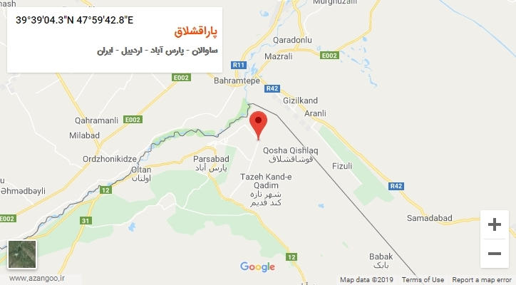 روستای پاراقشلاق بر روی نقشه